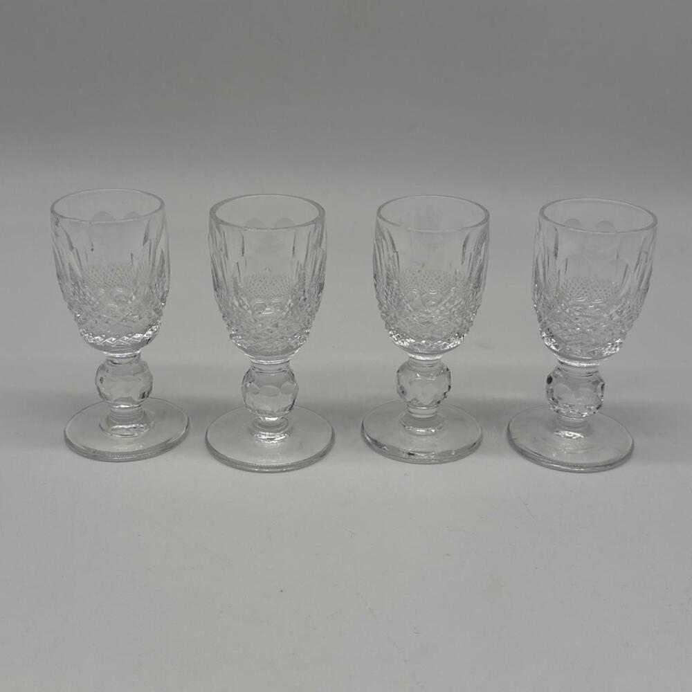 Lot of 4 WATERFORD BOYNE 3 3/8" CORDIAL Crystal Glasses Stemware Set